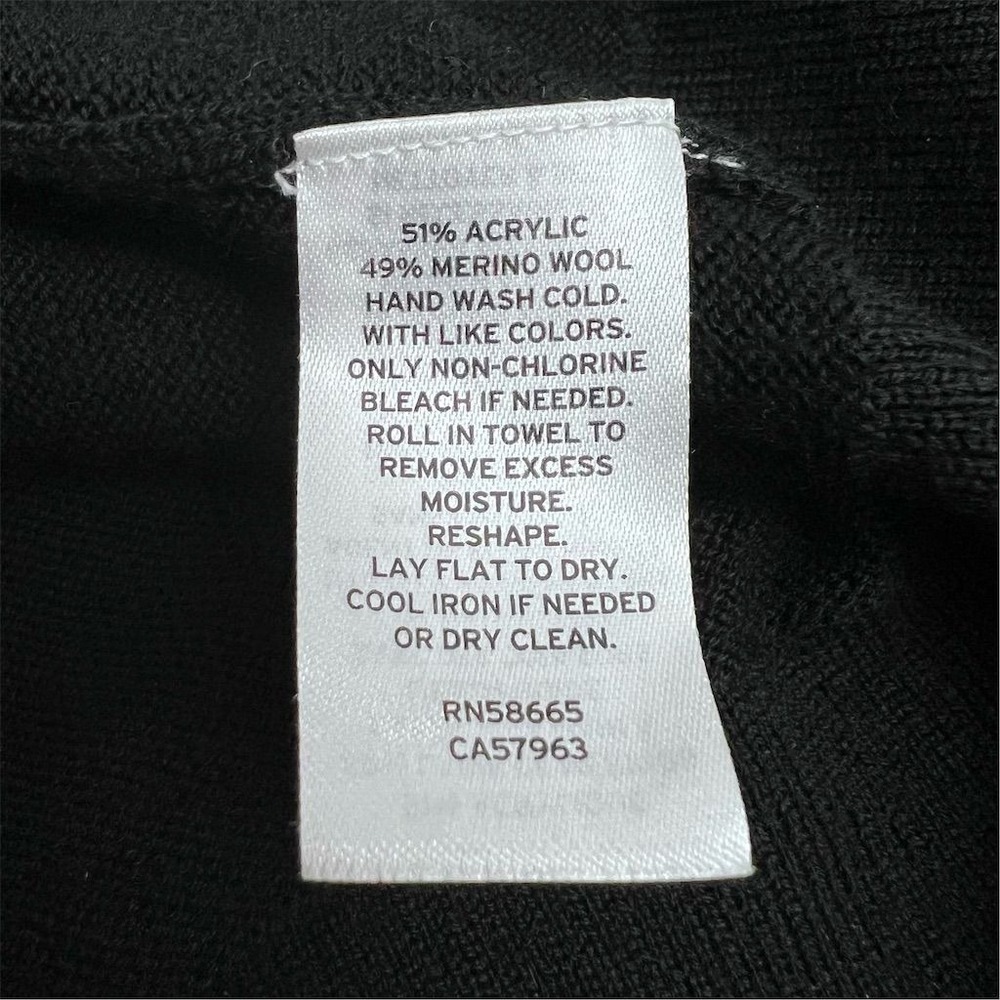 Nordstrom Black Merino Wool Blend Open Front Longline Cardigan Sweater Large - Picture 4 of 6